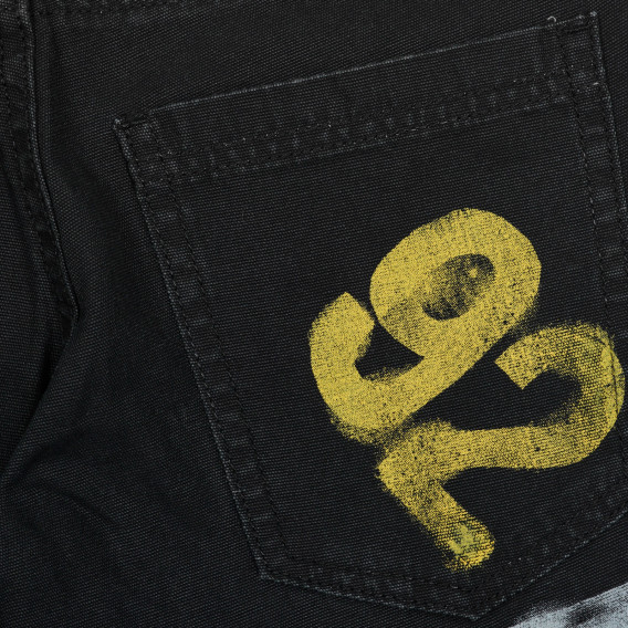 Jeans cu imprimeu și inscripții, negru Benetton 232410 3