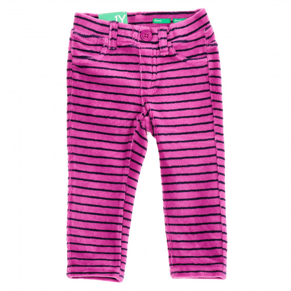 Pantaloni din denim cu dungi violet-albastru pentru bebeluș Benetton 232412 