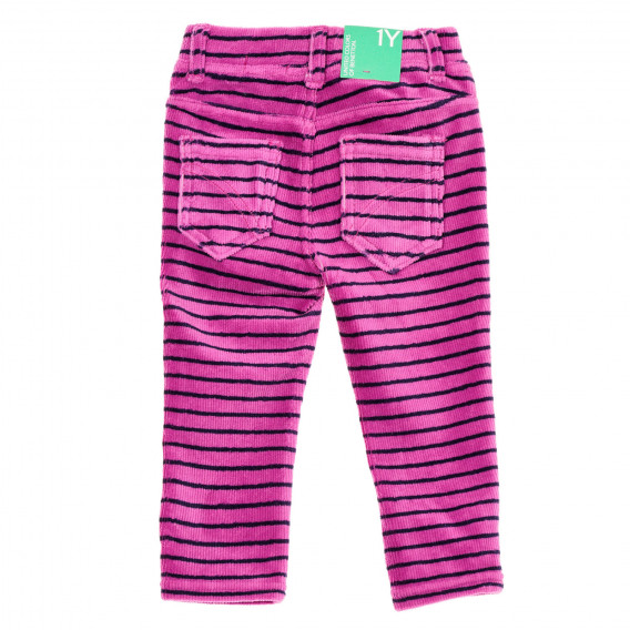 Pantaloni din denim cu dungi violet-albastru pentru bebeluș Benetton 232415 4