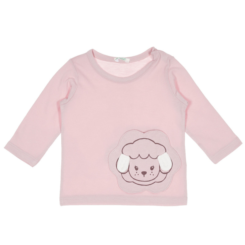 Bluză din bumbac cu aplicatie oaie pentru bebelus, roz  232488