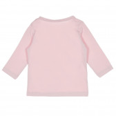 Bluză din bumbac cu aplicatie oaie pentru bebelus, roz Benetton 232491 4