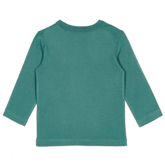 Bluză din bumbac cu imprimeu lup pentru bebelus, verde Benetton 232511 4