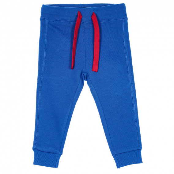 Pantaloni din bumbac cu sigla mărcii pentru bebeluș, albastru Benetton 232512 