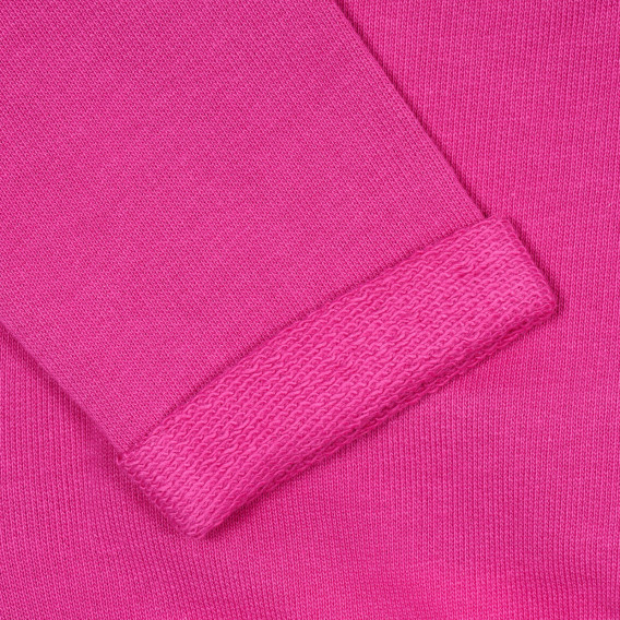 Bluză din bumbac cu imprimeu inimă și numele mărcii, roz Benetton 232538 3