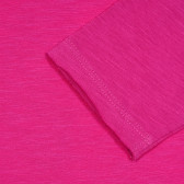 Bluză din bumbac cu mâneci lungi și aplicație din paiete, roz Benetton 232546 3