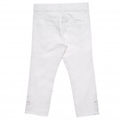 Pantaloni din denim cu aplicație fluture, albi Benetton 232644 4