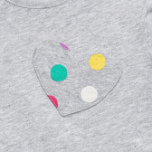 Bluză din bumbac cu aplicatie inimă pentru bebelusi, gri Benetton 232654 2