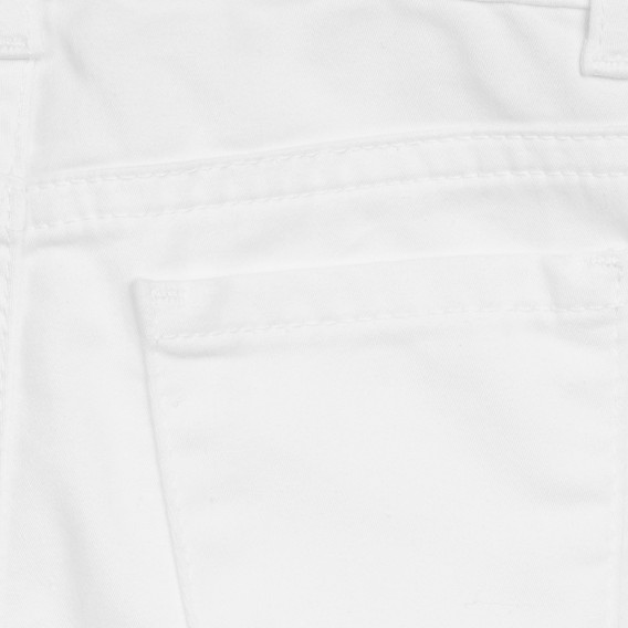 Pantaloni scurți cu capetele pliate, albi Benetton 232663 3