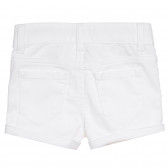 Pantaloni scurți cu capetele pliate, albi Benetton 232664 4