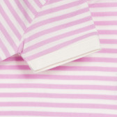 Bluză din bumbac cu mâneci scurte și dungă roz și albe pentru bebeluș Benetton 232675 3