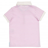 Bluză din bumbac cu mâneci scurte și dungă roz și albe pentru bebeluș Benetton 232676 4