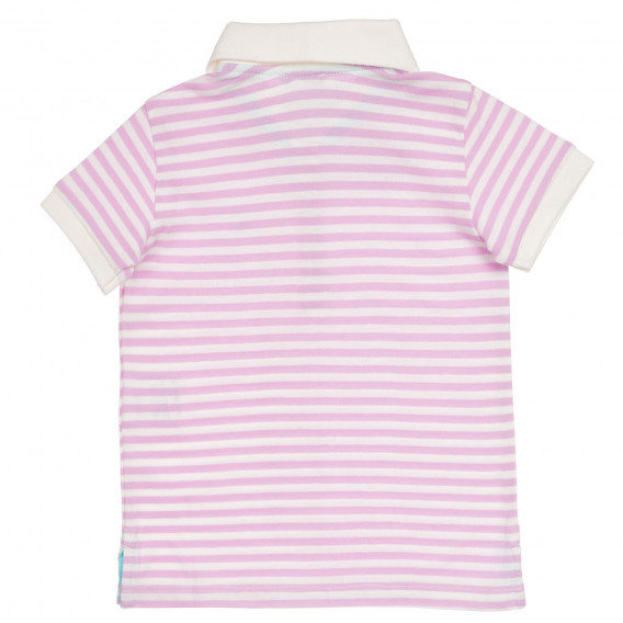 Bluză din bumbac cu mâneci scurte și dungă roz și albe pentru bebeluș Benetton 232676 4