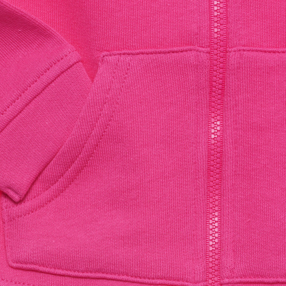 Hanorac din bumbac cu inscripție din brocart pentru bebeluș, roz Benetton 232706 3