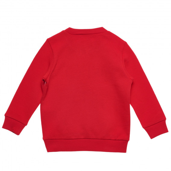 Set de bluză din bumbac cu mâneci lungi și pantaloni pentru bebeluși, roșu Benetton 232760 4