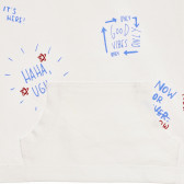 Bluză din bumbac cu imprimeu grafic pentru bebeluș, albă Benetton 232776 2