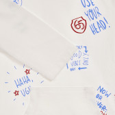 Bluză din bumbac cu imprimeu grafic pentru bebeluș, albă Benetton 232777 3