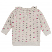 Bluză cu imprimeu floral și volănașe pentru bebeluș, gri Benetton 232786 