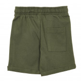 Pantaloni scurți din bumbac cu imprimeu palmier, culoare verde închis Benetton 232899 3
