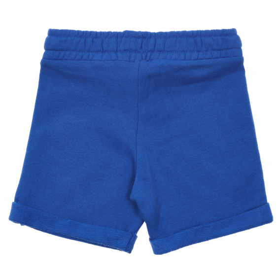 Pantaloni scurți din bumbac cu logo marcă, albastru Benetton 232920 4