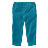 Pantaloni de pluș din bumbac cu talie elastică, albastru Benetton 232941 