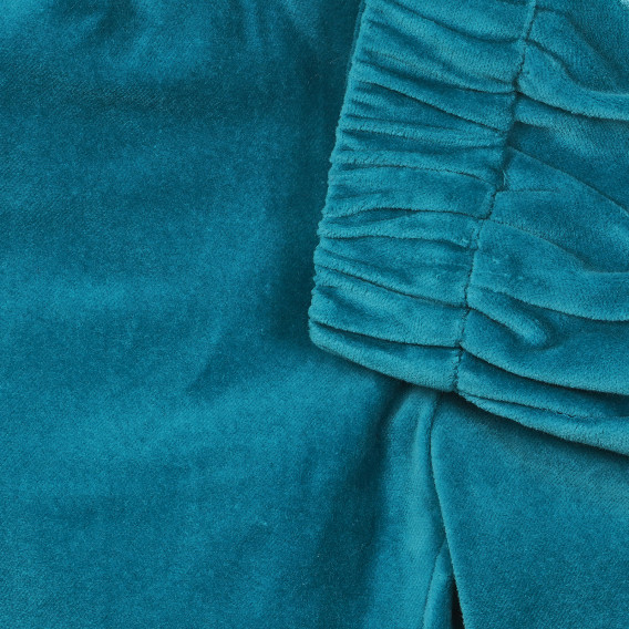 Pantaloni de pluș din bumbac cu talie elastică, albastru Benetton 232942 2