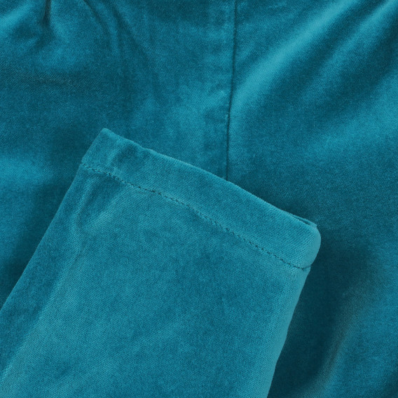 Pantaloni de pluș din bumbac cu talie elastică, albastru Benetton 232943 3