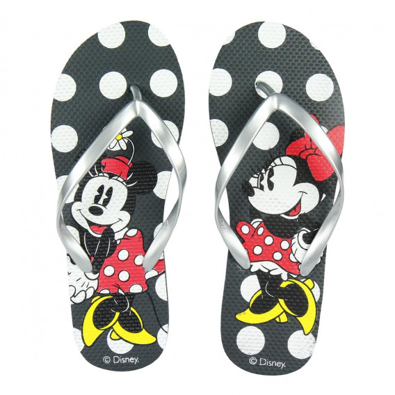 Flip flops Minnie Mouse, alb-negru Minnie Mouse 233039 