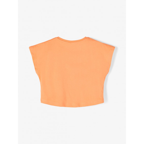 Bluză din bumbac organic fără mâneci cu imprimeu, portocalie Name it 233298 2