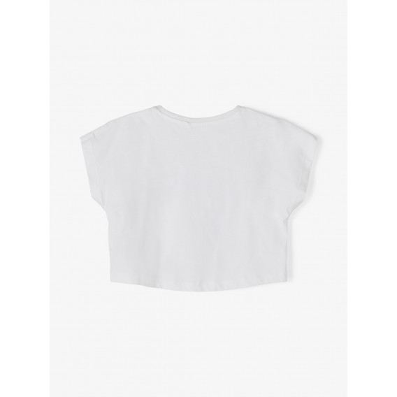 Bluză fără mâneci din bumbac organic cu imprimeu, albă Name it 233303 2