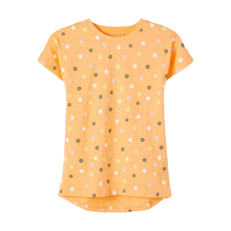 Tricou din bumbac organic cu imprimeu figural, portocaliu  233305