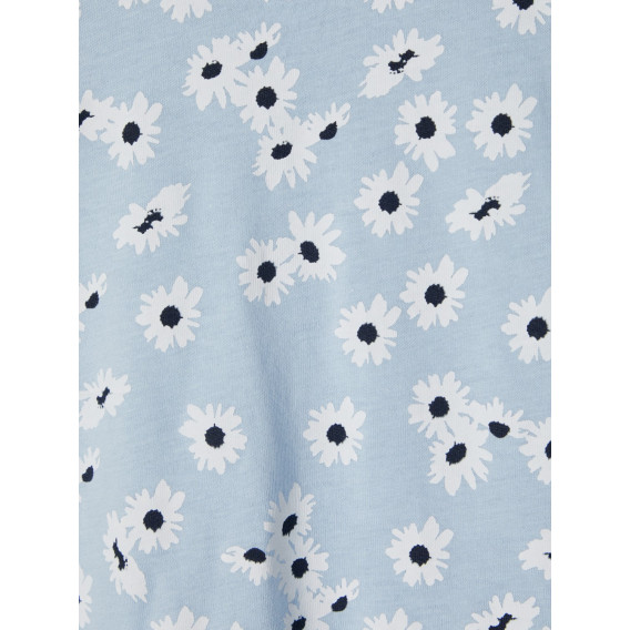 Rochie din bumbac organic cu imprimeu floral, albastră Name it 233328 3