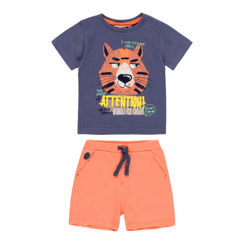 Set tricou cu mâneci scurte și pantaloni sport, portocaliu  233474