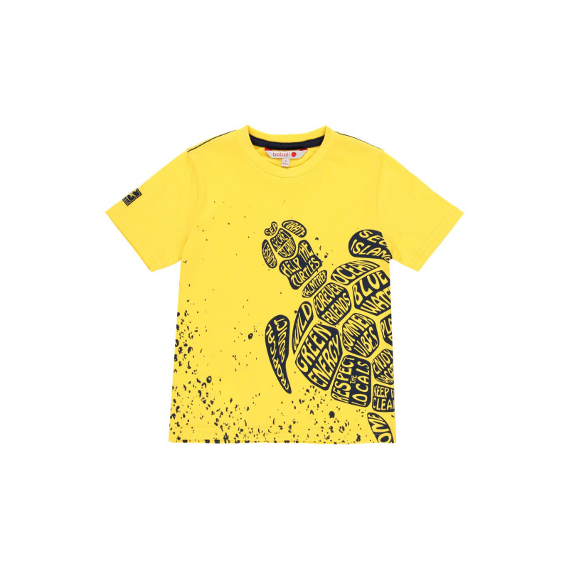 Tricou din bumbac cu imprimeu broască țestoasă, galben  233548