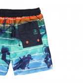 Pantaloni scurți Bermuda tip costum de baie cu imprimeu scafandru, albastru Boboli 233561 4