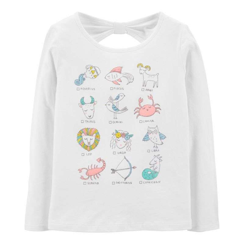 Bluză de bumbac pentru fete, pisică albă  233761