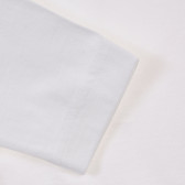 Bluză din bumbac cu mâneci lungi și imprimeu, albă Benetton 233910 3