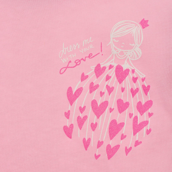 Bluză din bumbac cu mâneci lungi și imprimeu pentru bebeluș, roz Benetton 233929 2