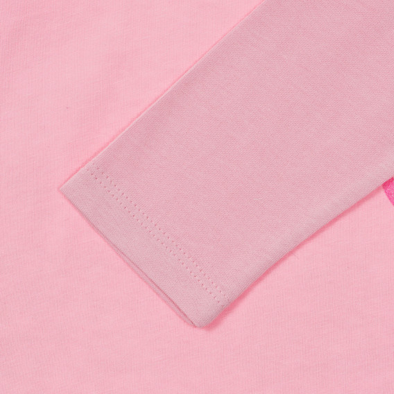 Bluză din bumbac cu mâneci lungi și imprimeu pentru bebeluș, roz Benetton 233930 3