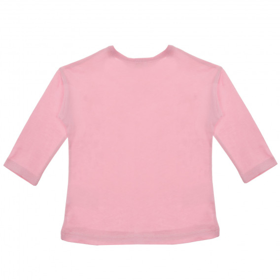 Bluză din bumbac cu mâneci lungi și imprimeu pentru bebeluș, roz Benetton 233931 4