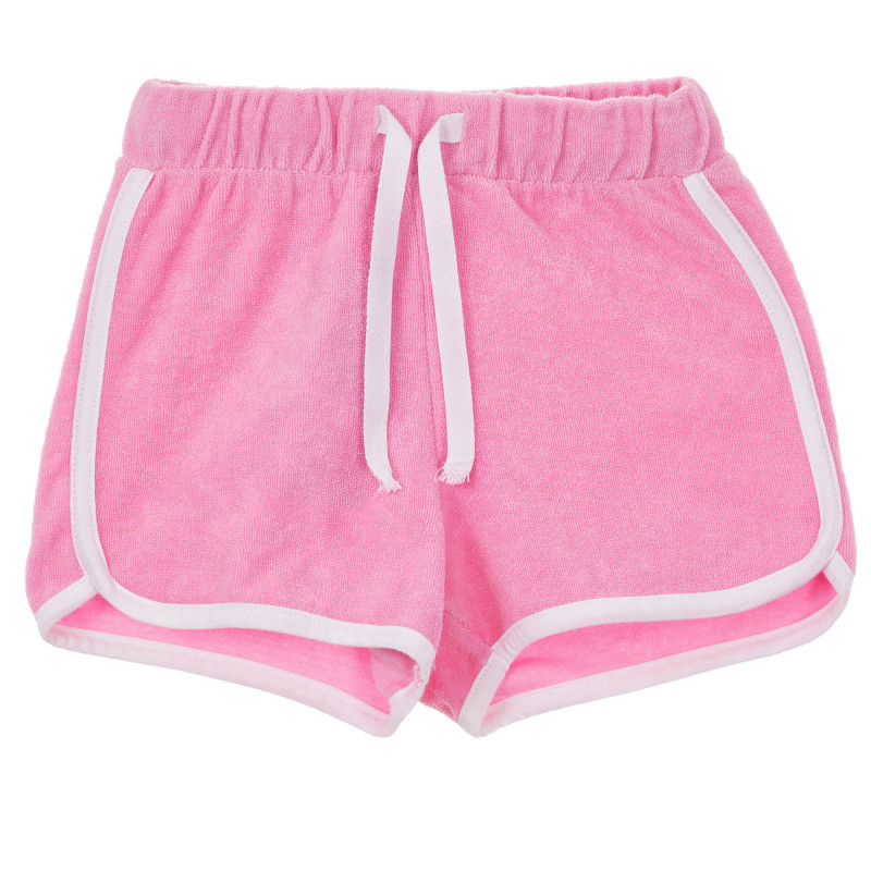 Pantaloni scurți din bumbac cu margini albi, roz  233984