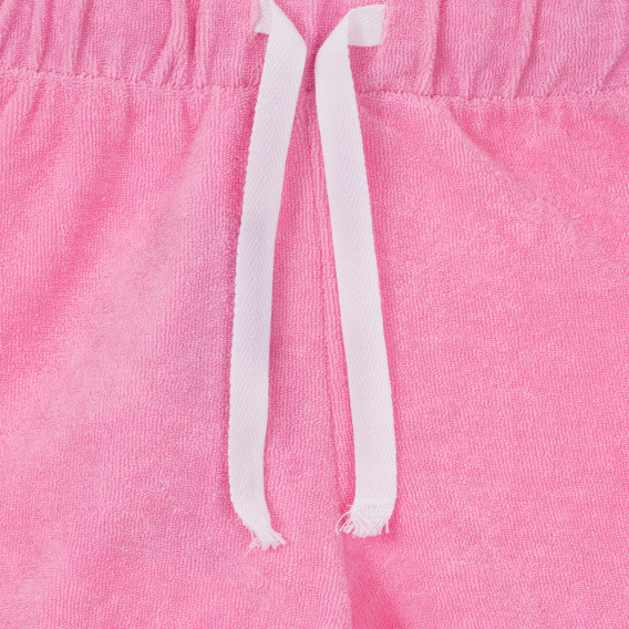 Pantaloni scurți din bumbac cu margini albi, roz Benetton 233985 2
