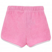 Pantaloni scurți din bumbac cu margini albi, roz Benetton 233986 3