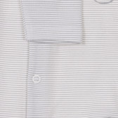 Salopetă din bumbac cu dungi albe și gri cu imprimeu pentru bebeluș Benetton 234006 3