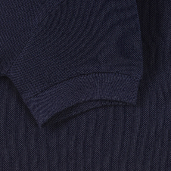 Bluză din bumbac cu mâneci scurte și guler pentru bebeluș, albastru închis Benetton 234018 3