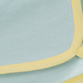 Pantaloni scurți din bumbac cu margine galbenă, albastru deschis Benetton 234026 3