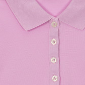Bluză din bumbac cu mâneci scurte și guler, violet Benetton 234029 2