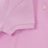 Bluză din bumbac cu mâneci scurte și guler, violet Benetton 234030 3