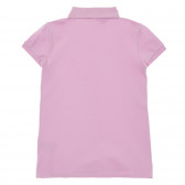 Bluză din bumbac cu mâneci scurte și guler, violet Benetton 234031 4