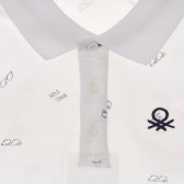 Bluză din bumbac cu mâneci scurte și imprimeu grafic - alb Benetton 234033 2