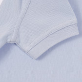 Bluză din bumbac cu mâneci scurte și guler - albastru deschis Benetton 234046 3